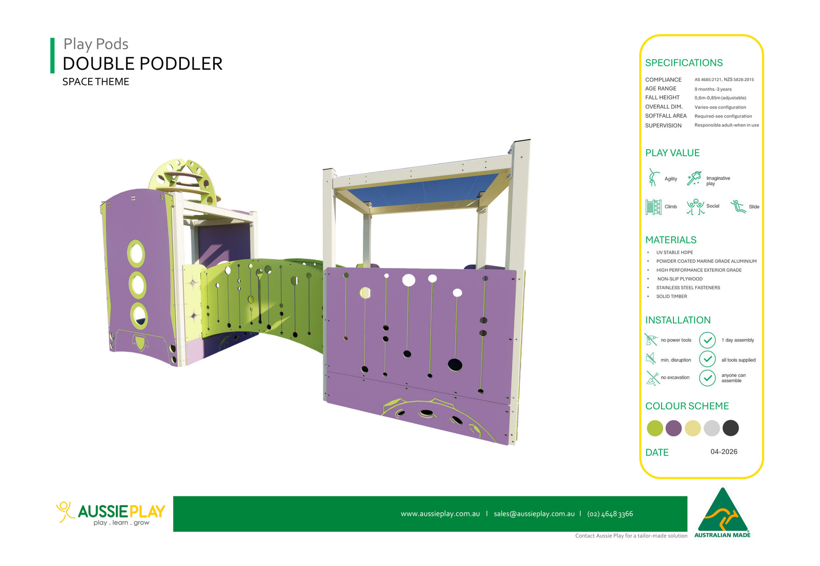 Outer Space Double Poddler - Baby Play Pod