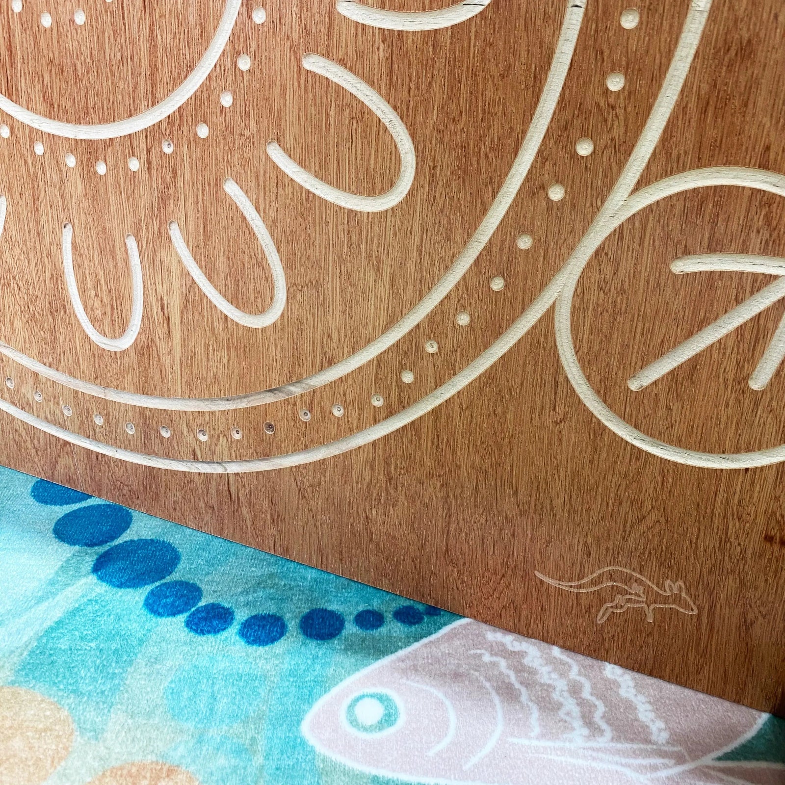 Yarning Circle Indigenous Room Divider — additional view of Aboriginal art room divider for classrooms