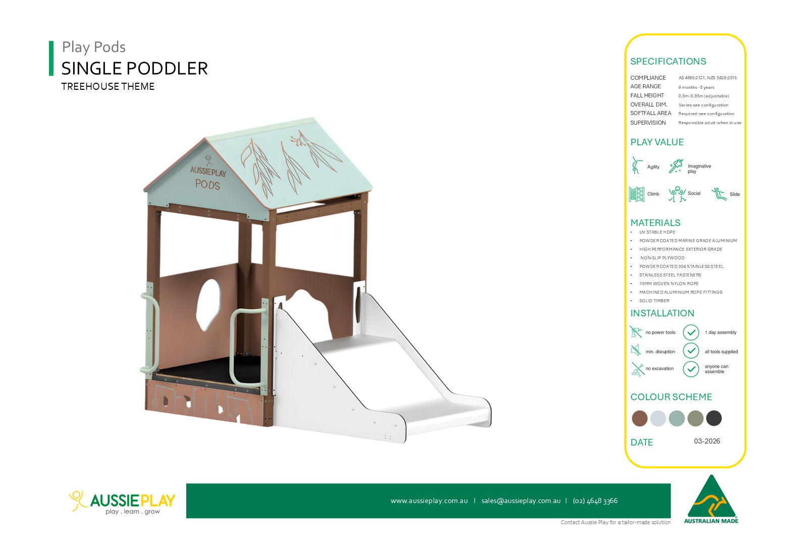 Treehouse Single Poddler - Baby Play Pod
