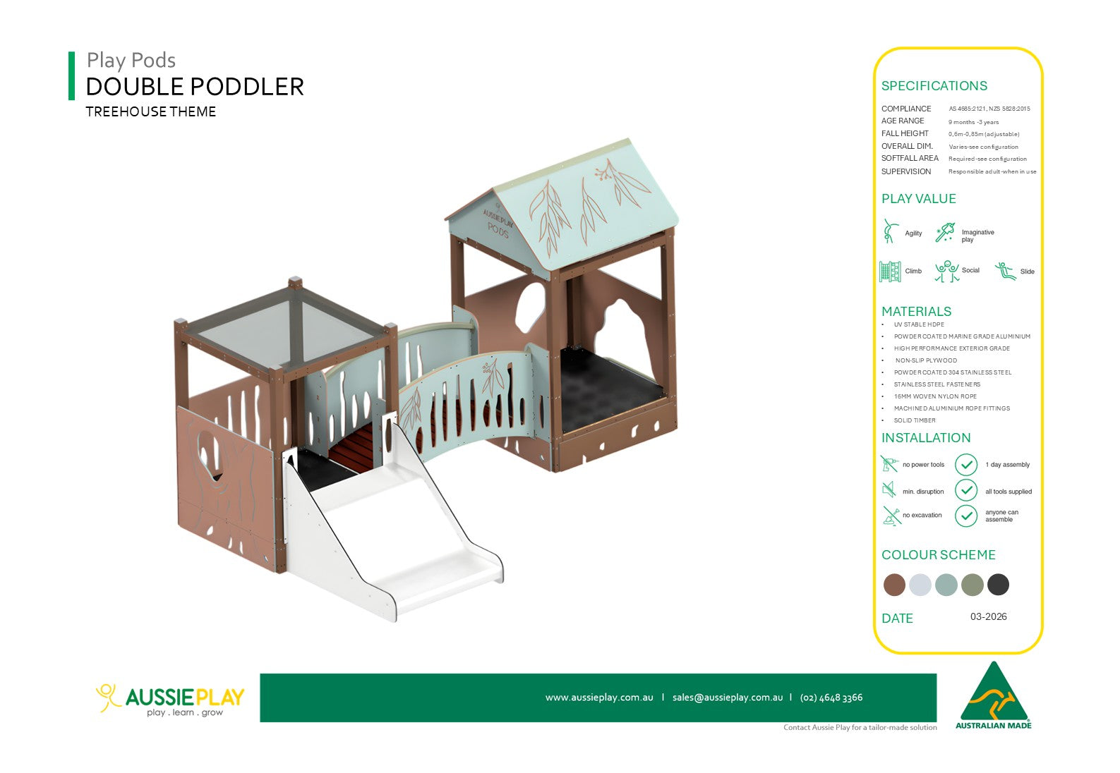 Treehouse Double Poddler - Baby Play Pod