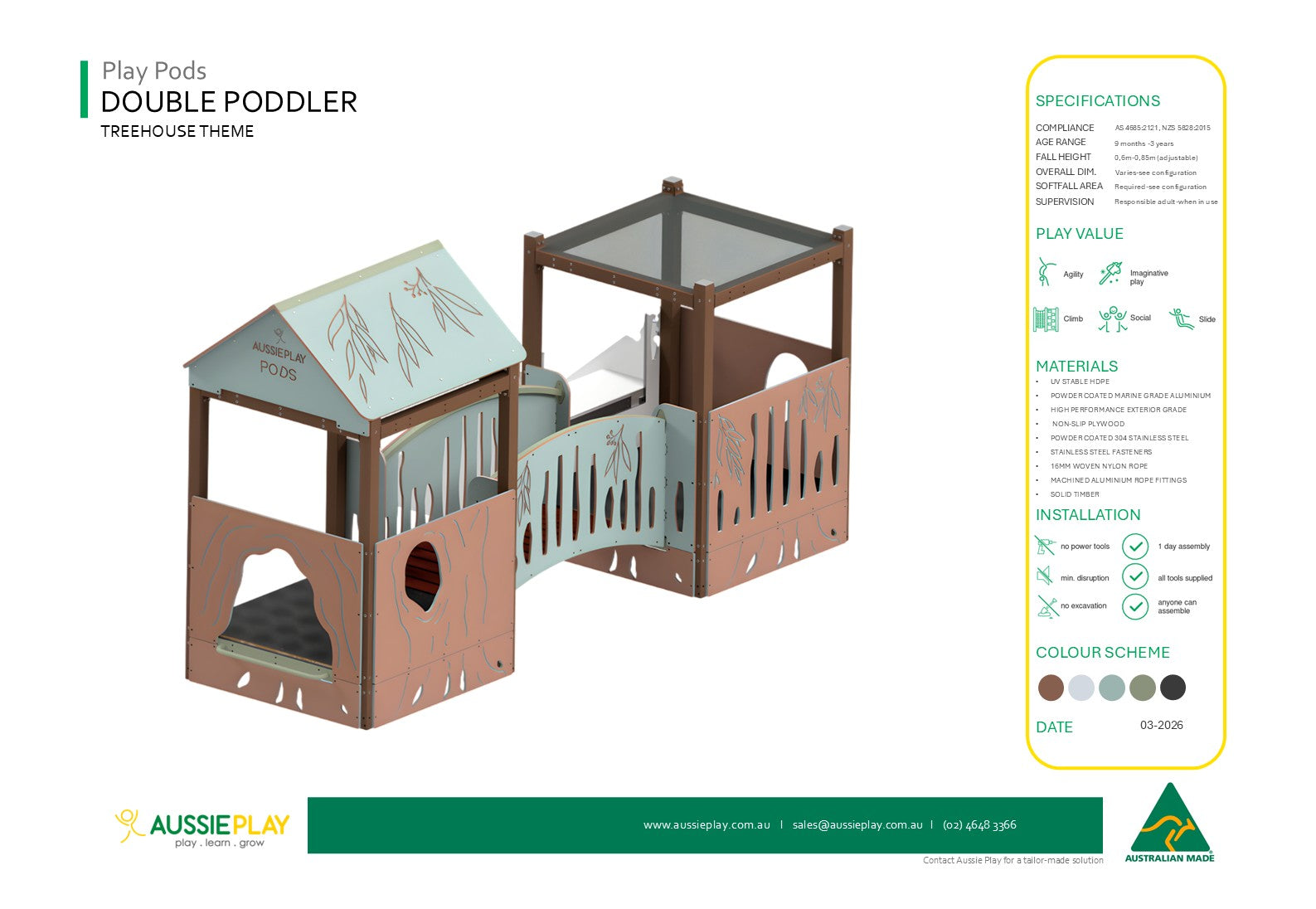 Treehouse Double Poddler - Baby Play Pod