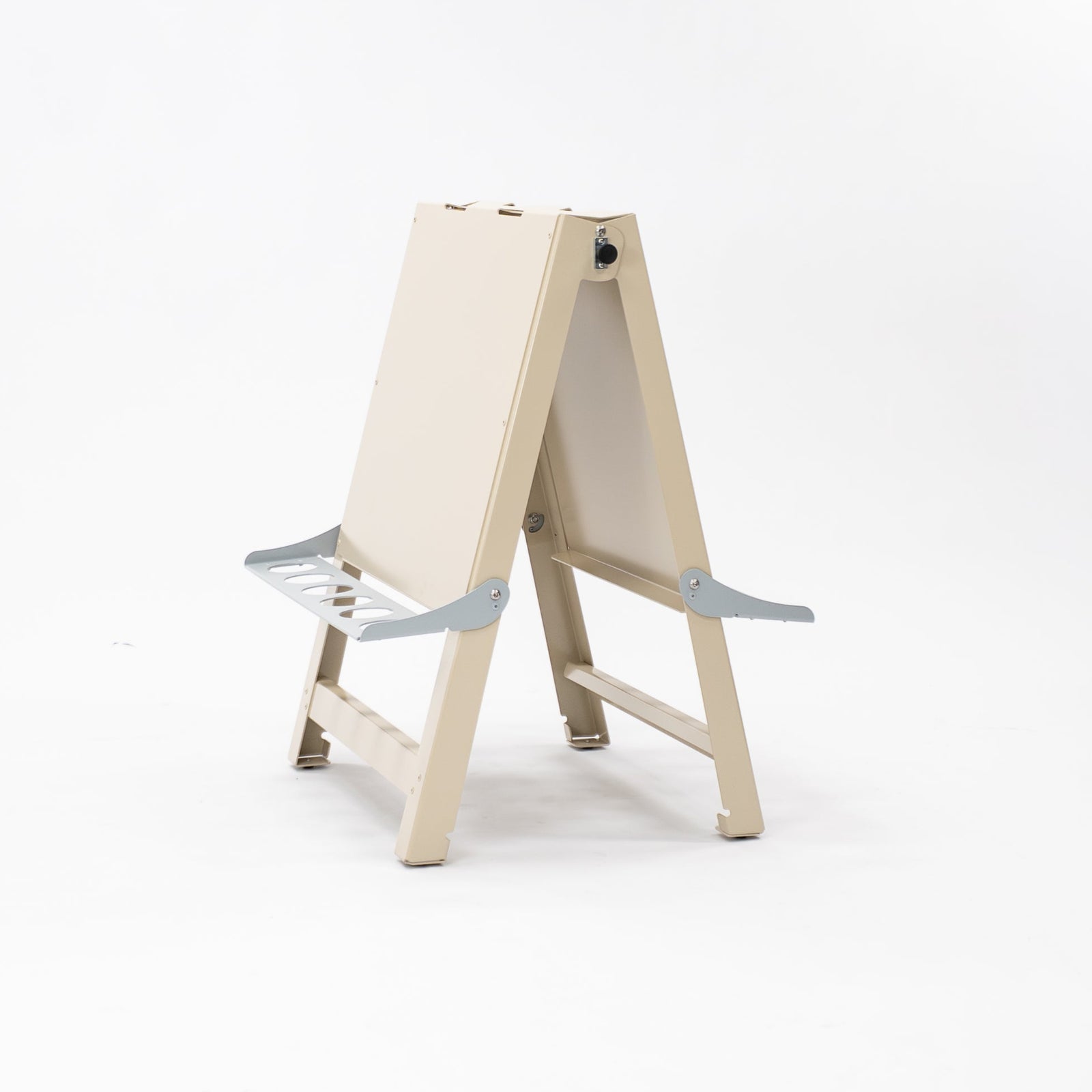 Double-sided painting easel sized for toddlers, crafted from durable aluminium and powder-coated steel for easy cleaning after messy play. Supports A2 paper secured by pegs or clips, allowing two toddlers to create side by side. Ideal art resource for early childhood educators, childcare centres, daycare and preschool settings supporting creative play and fine-motor development.