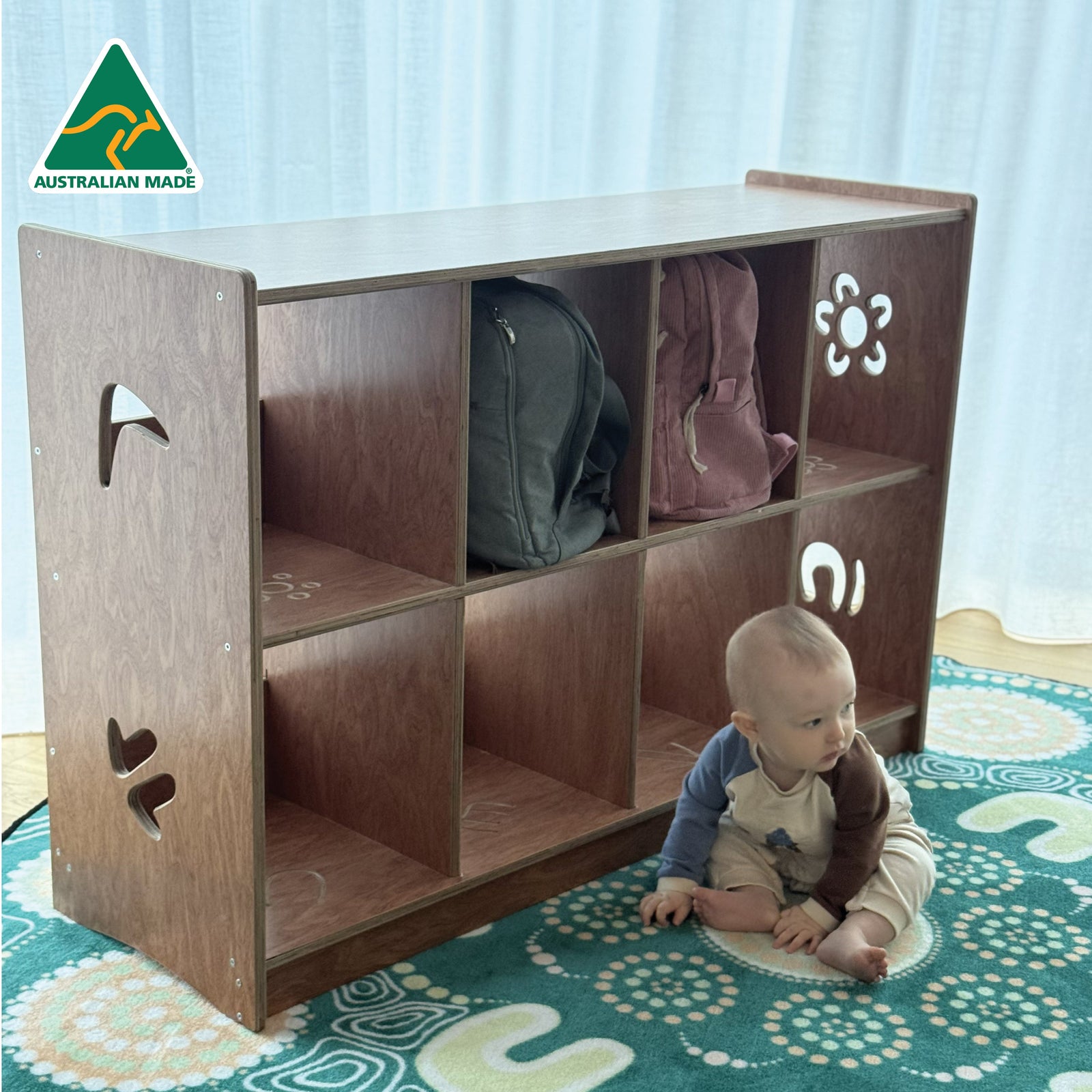 Aboriginal Symbols Classroom Bag Locker Unit — additional view of locker unit