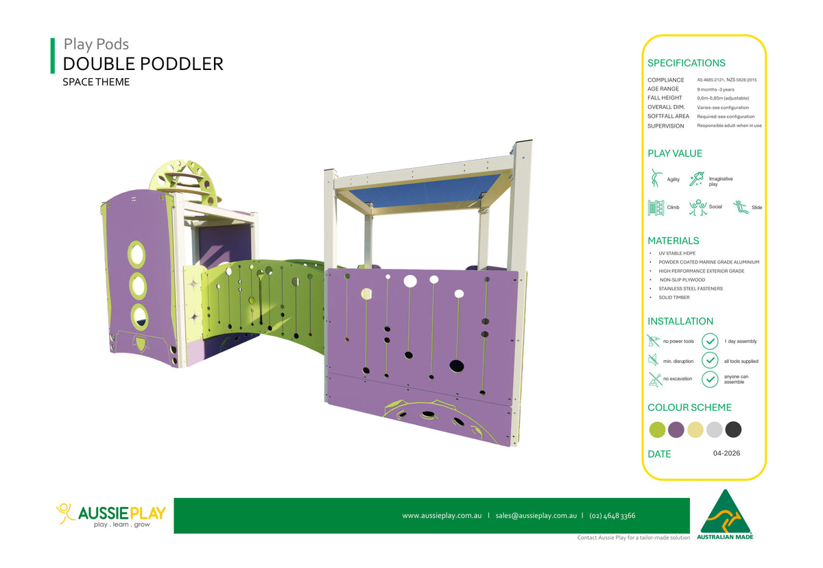 Outer Space Double Poddler - Baby Play Pod