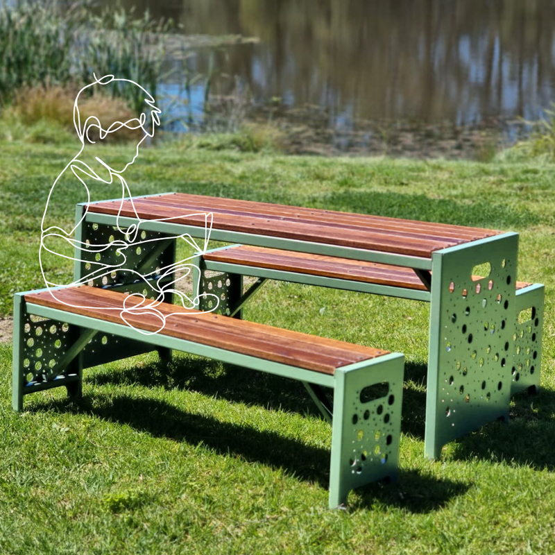 Eucalyptus Picnic Table & Bench Set