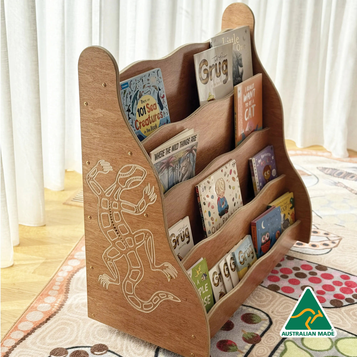 Indigenous Goanna Bookshelf — additional Australian-made detail view