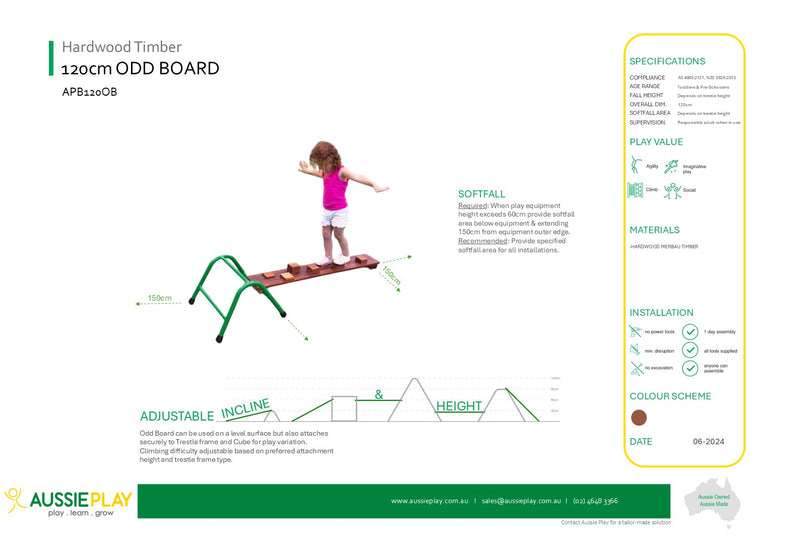 Moveable playground equipment merbau hardwood timber walk board