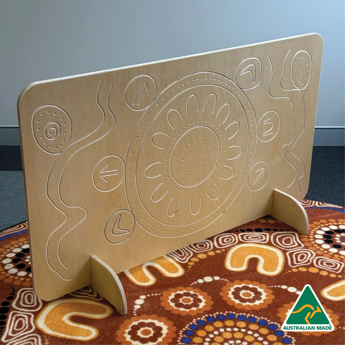 Yarning Circle Indigenous Room Divider — in classroom setting