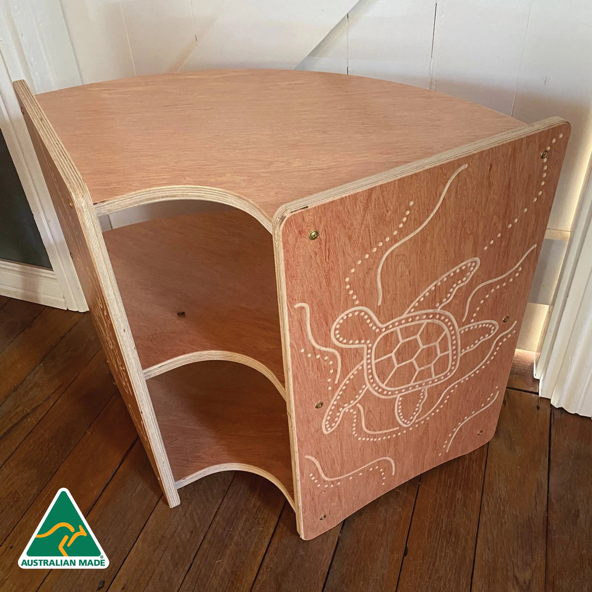 Indigenous Turtle Shelf Curved 60cm — angled view