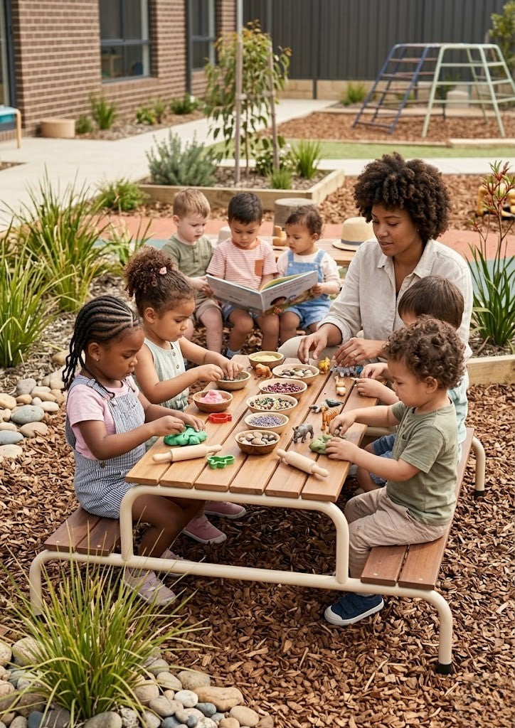 Outdoor Merbau Top Picnic Table
