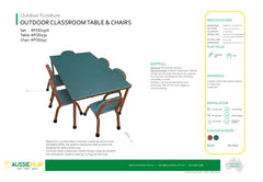 Outdoor Classroom Table and Chairs Set of 7