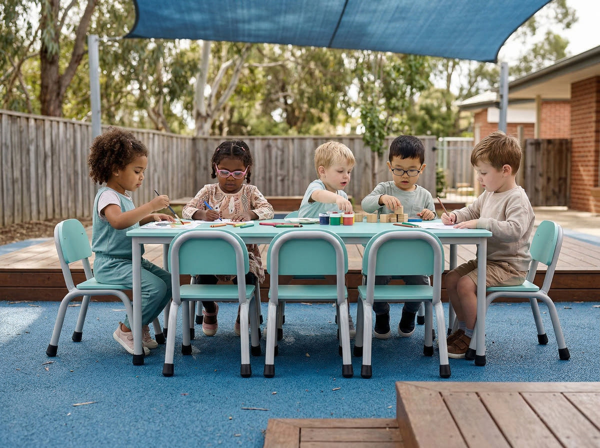 Outdoor Classroom Table and Chairs Set of 7