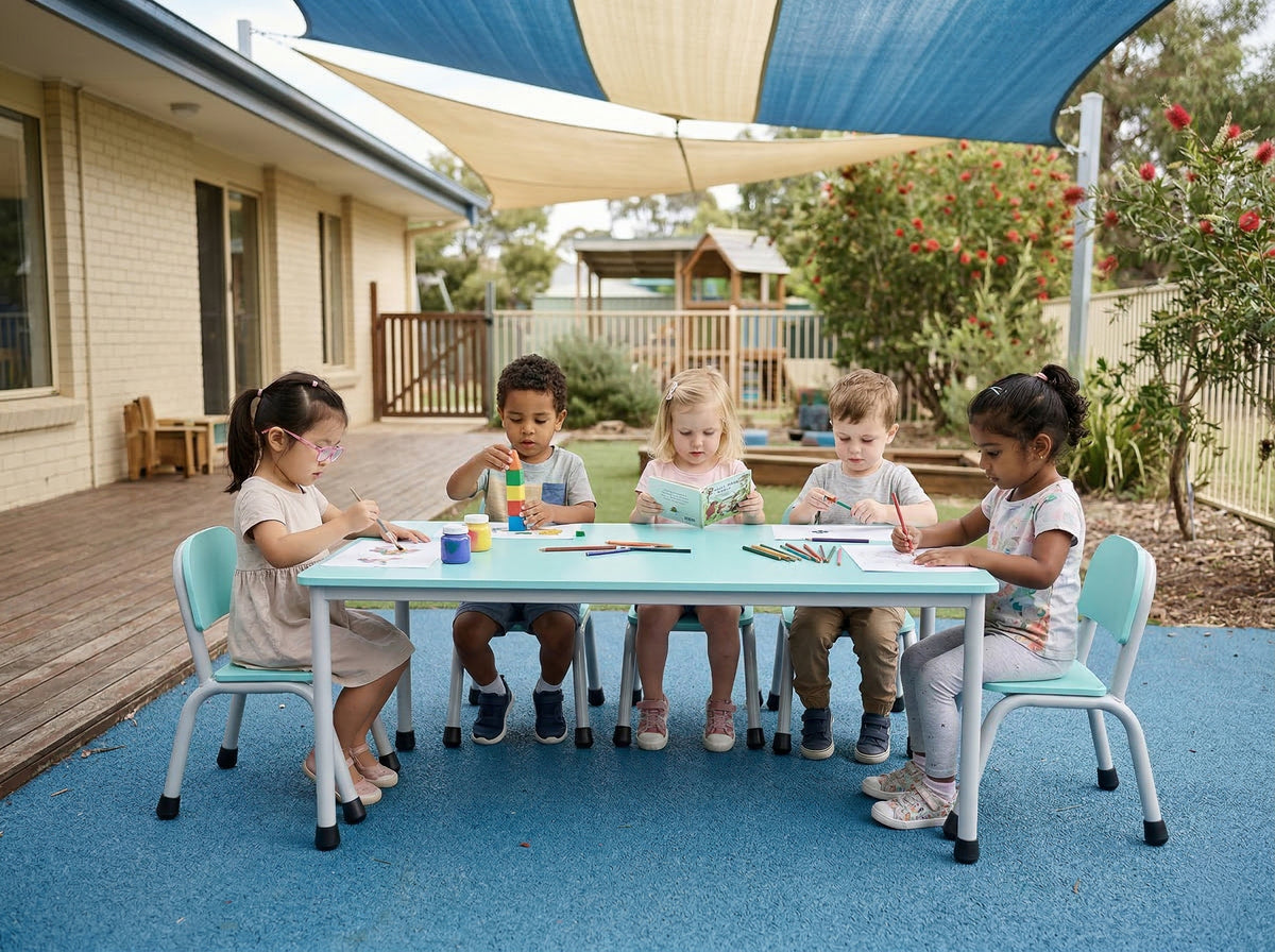 Outdoor Classroom Table and Chairs Set of 7
