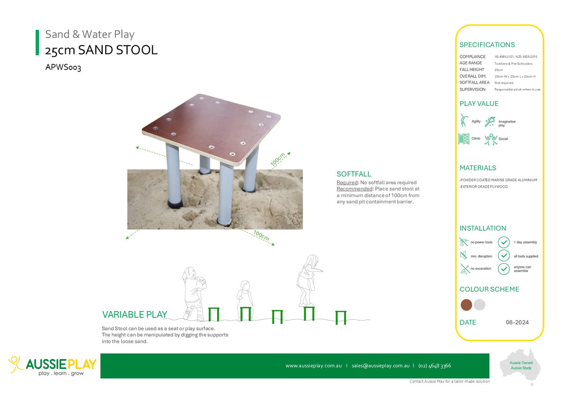 Sand Stool for Children - 25cm High