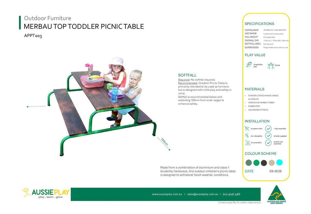 Outdoor Merbau Top Picnic Table